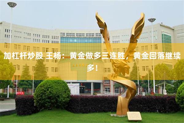 加杠杆炒股 王杨：黄金做多三连胜，黄金回落继续多！