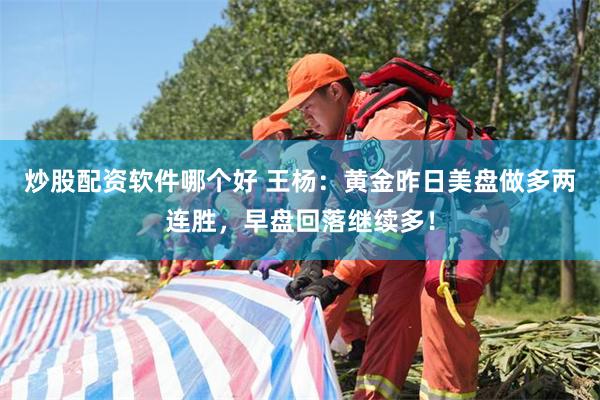 炒股配资软件哪个好 王杨：黄金昨日美盘做多两连胜，早盘回落继续多！