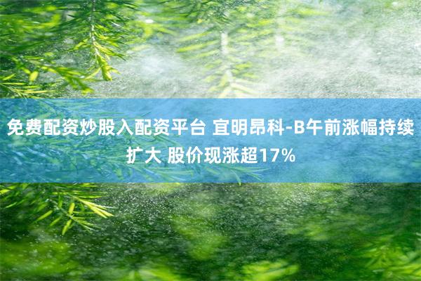 免费配资炒股入配资平台 宜明昂科-B午前涨幅持续扩大 股价现涨超17%