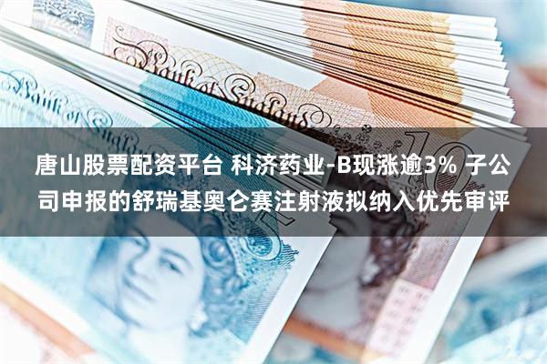 唐山股票配资平台 科济药业-B现涨逾3% 子公司申报的舒瑞基奥仑赛注射液拟纳入优先审评