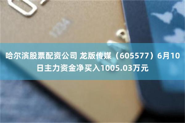 哈尔滨股票配资公司 龙版传媒（605577）6月10日主力资金净买入1005.03万元