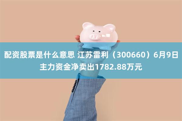 配资股票是什么意思 江苏雷利（300660）6月9日主力资金净卖出1782.88万元