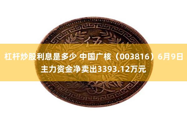 杠杆炒股利息是多少 中国广核（003816）6月9日主力资金净卖出3393.12万元