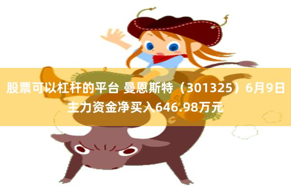 股票可以杠杆的平台 曼恩斯特（301325）6月9日主力资金净买入646.98万元