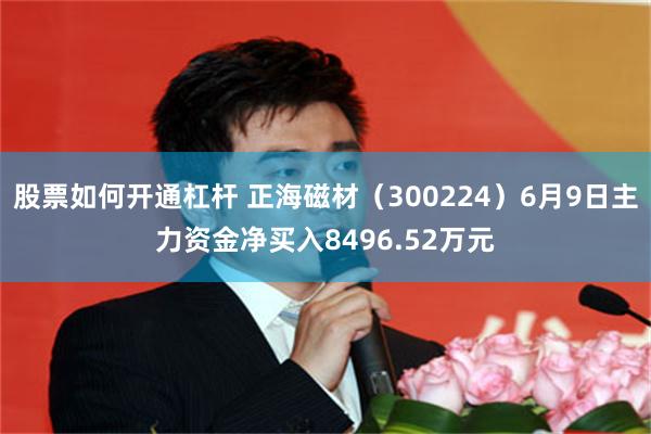 股票如何开通杠杆 正海磁材（300224）6月9日主力资金净买入8496.52万元