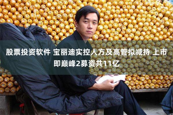 股票投资软件 宝丽迪实控人方及高管拟减持 上市即巅峰2募资共11亿