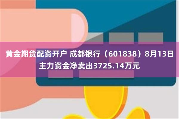 黄金期货配资开户 成都银行（601838）8月13日主力资金净卖出3725.14万元