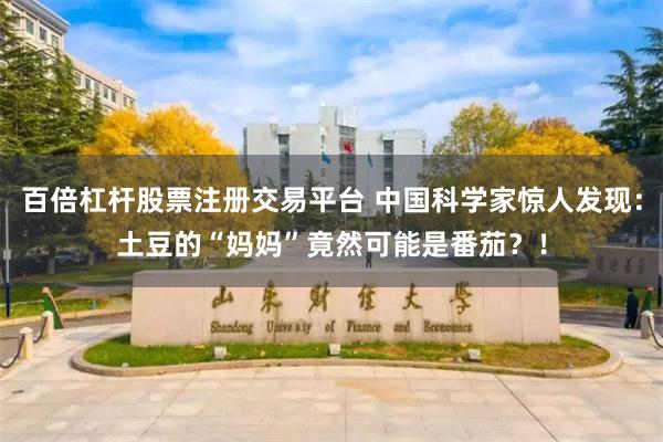 百倍杠杆股票注册交易平台 中国科学家惊人发现：土豆的“妈妈”竟然可能是番茄？！