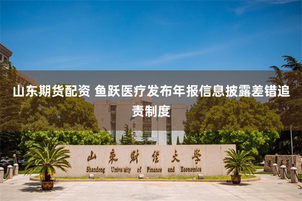 山东期货配资 鱼跃医疗发布年报信息披露差错追责制度