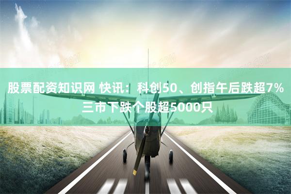 股票配资知识网 快讯：科创50、创指午后跌超7% 三市下跌个股超5000只