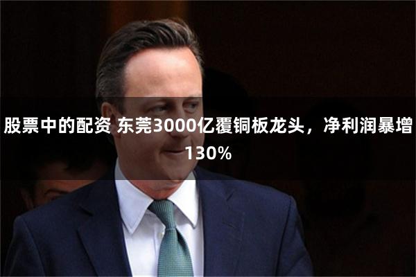 股票中的配资 东莞3000亿覆铜板龙头，净利润暴增130%