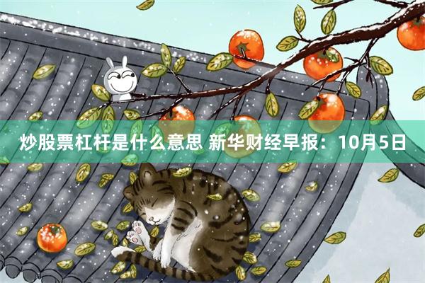 炒股票杠杆是什么意思 新华财经早报：10月5日